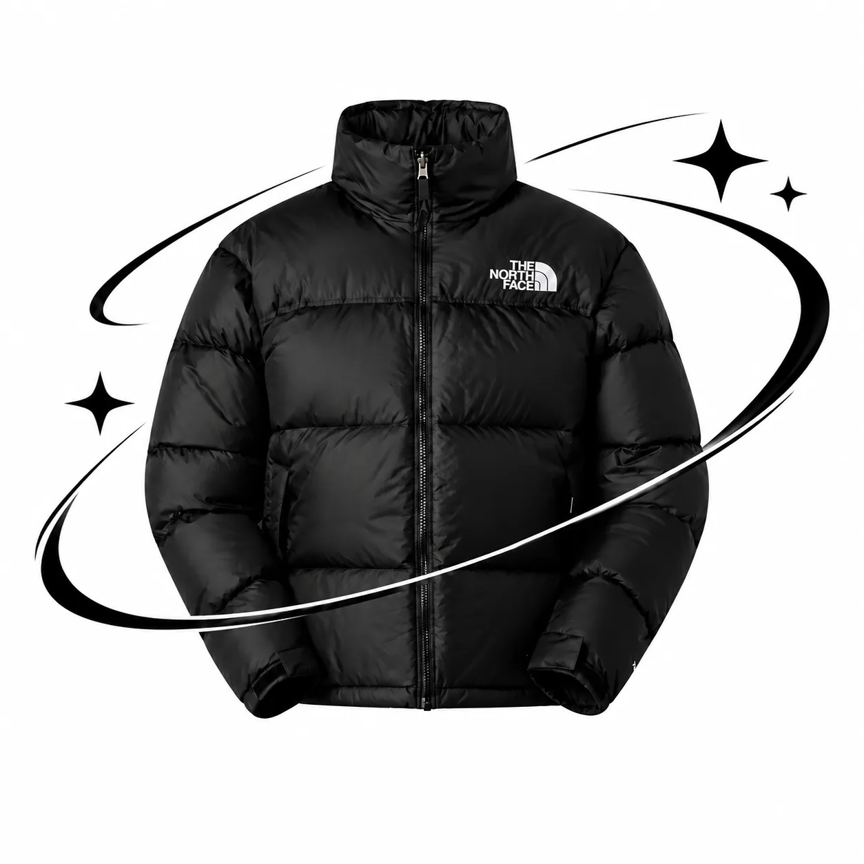 Black The North Face puffer jacket